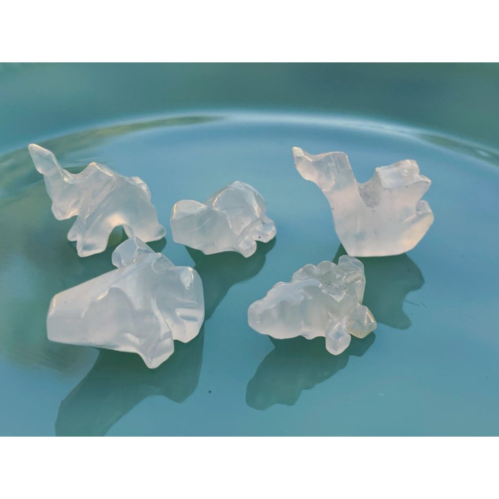 Vintage lot 5 Miniature Carved quartz Animals Turtle, Alligator, duck, elephant, - Picture 8 of 9